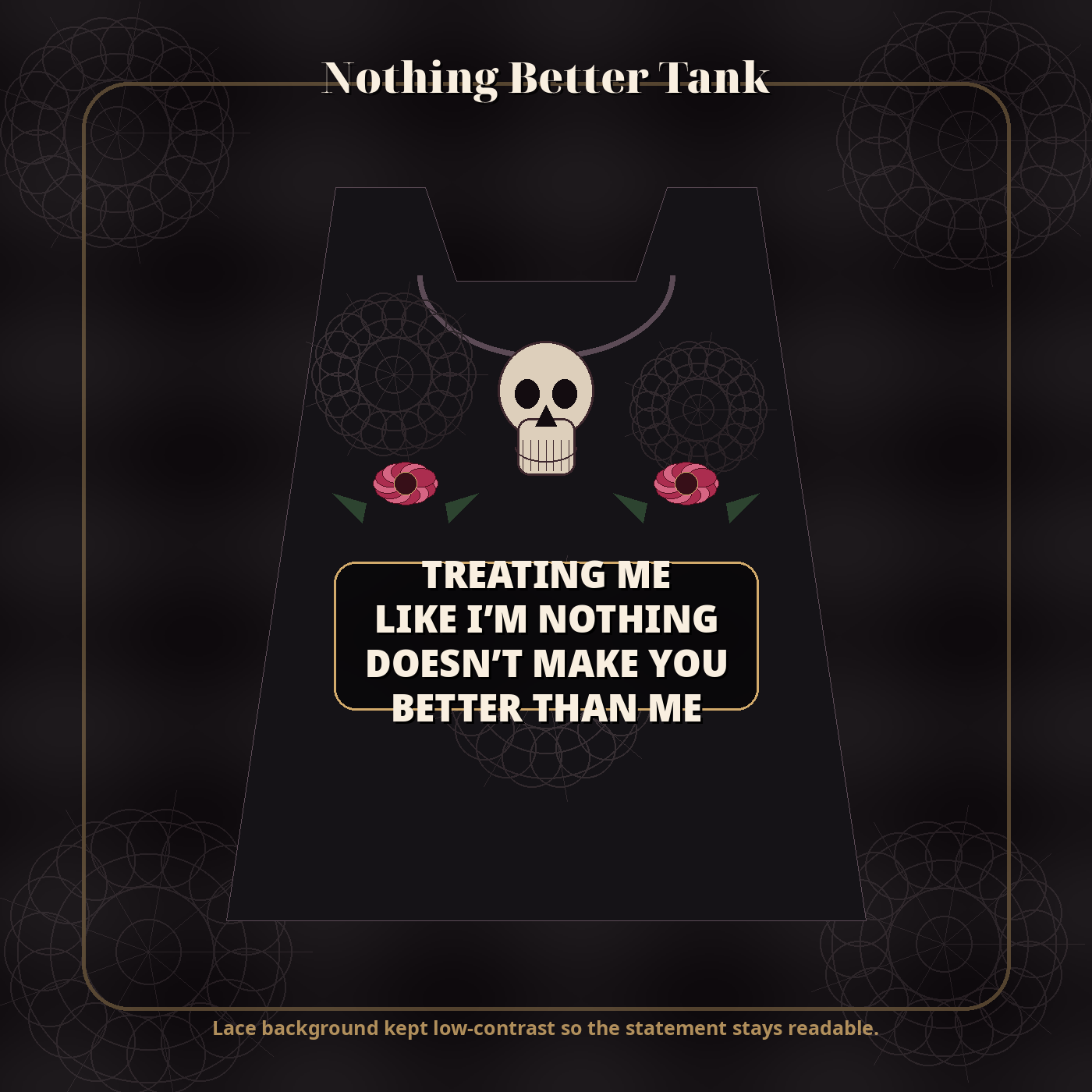 Nothing Better Skull Lace Tank apparel visual